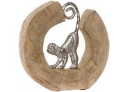 Estatueta de Madeira Natural e Metal Macaco By Arcoazul