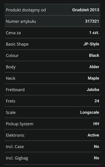 Bas 6-strunowy Harley Benton HB-650 progressive series