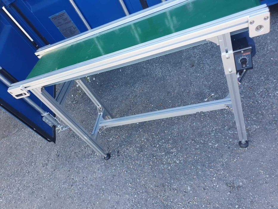 Przenośnik taśmowy transporter taśma stół aluminiowy 120x36x78cm