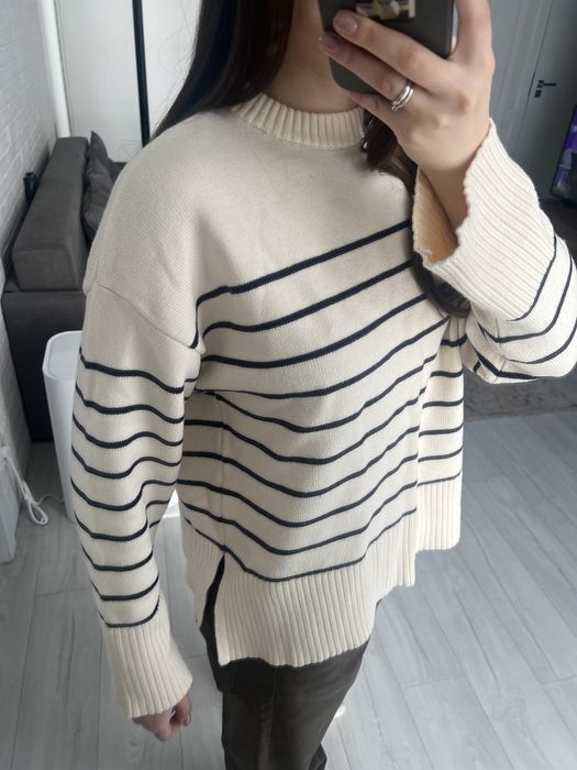 Zara джемпер светр в смужку