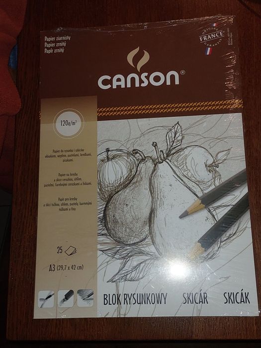 CANSON Szkicownik A3 BLOK rysunkowy ziarnisty Papier do szkiców 120g