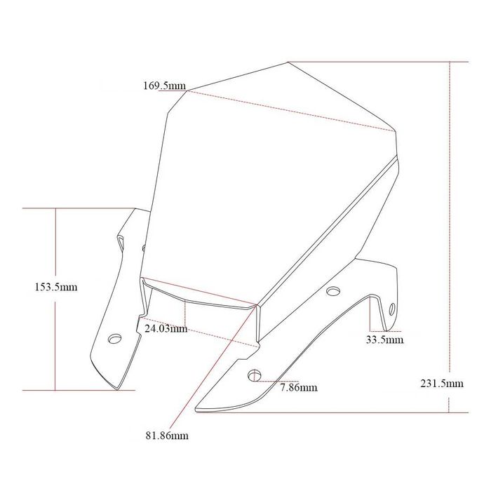 Defletor de Vento Yamaha MT-07 FZ-07 de 2014 a 2017 - Proteção Frontal