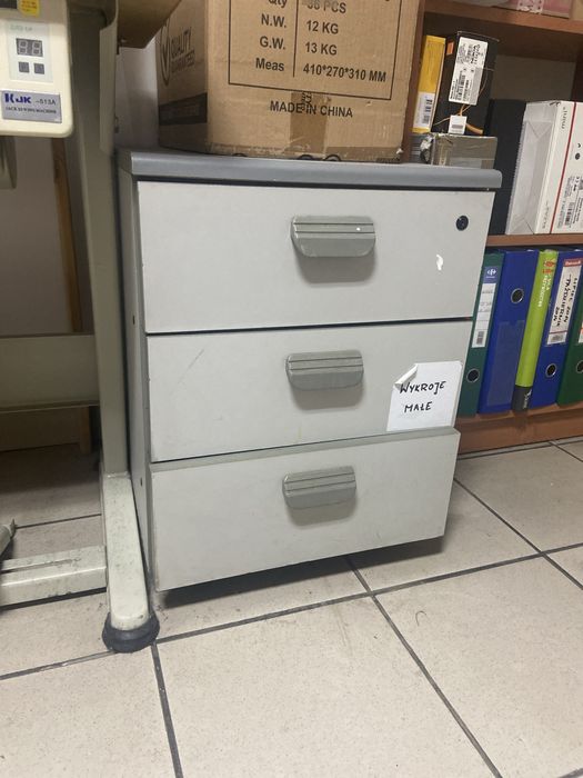 Kontener biurowy z szufladami szafka biurowa szara