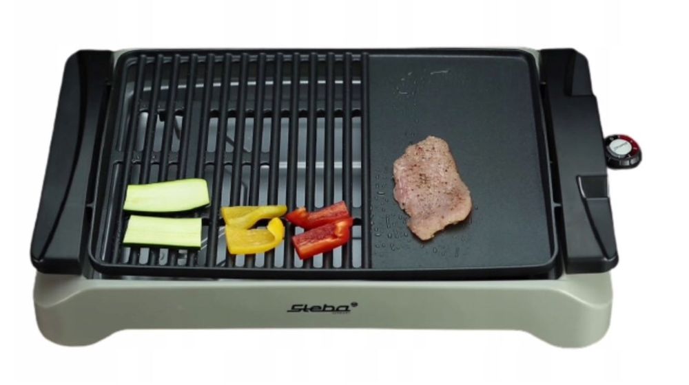 Tradycyjny grill stołowy elektryczny Steba VG101 srebrny/szary 2000 W