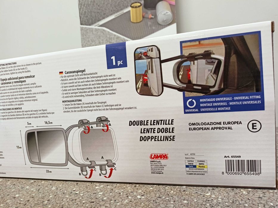 Przyczepa kemping. Nakładka do holowania/Dodatkowe Lusterko kpl.2szt.>