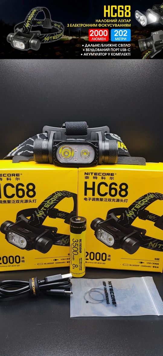 Nitecore NU11, NU50, HC65 V2, HC68, NU25, NU33, NU35, NU43, UT27 NEW