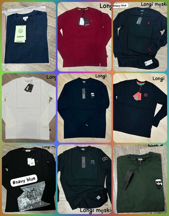 Koszulka męska mały znaczek Boss longsleev ax Armani Shirt Premium