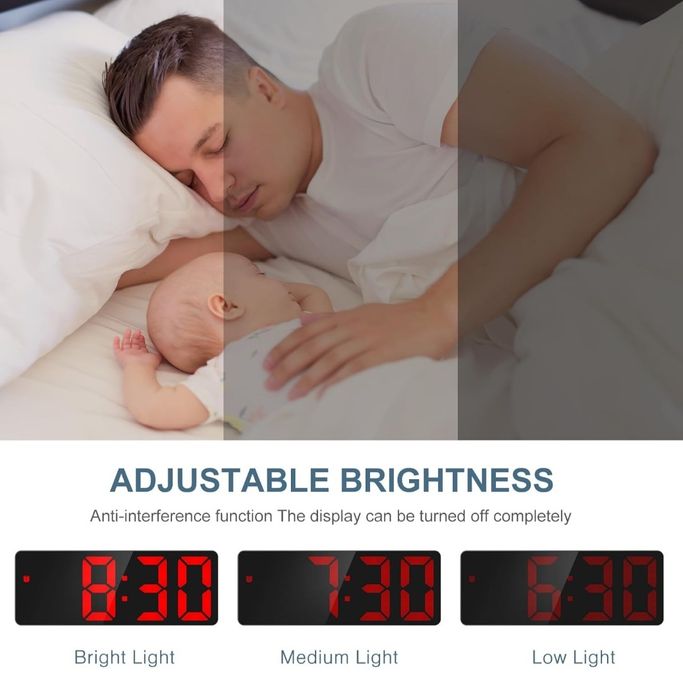 Ankilo Cyfrowy budzik, zegar LED ze wskazaniem temperatury