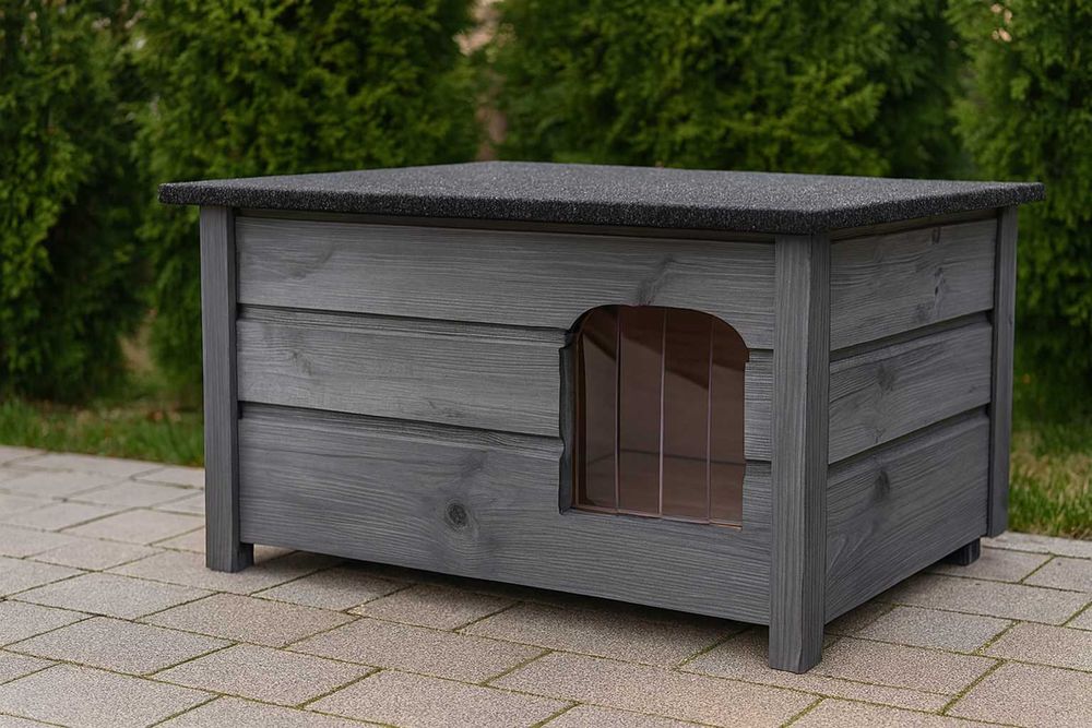 NOWA Ocieplana Buda Dla Psa i Kota Legowisko Na Zimę Drewniana