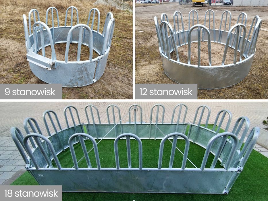 Paśnik łąkowy dla bydła koni okrągły 9 12 18 stanowisk do krów
