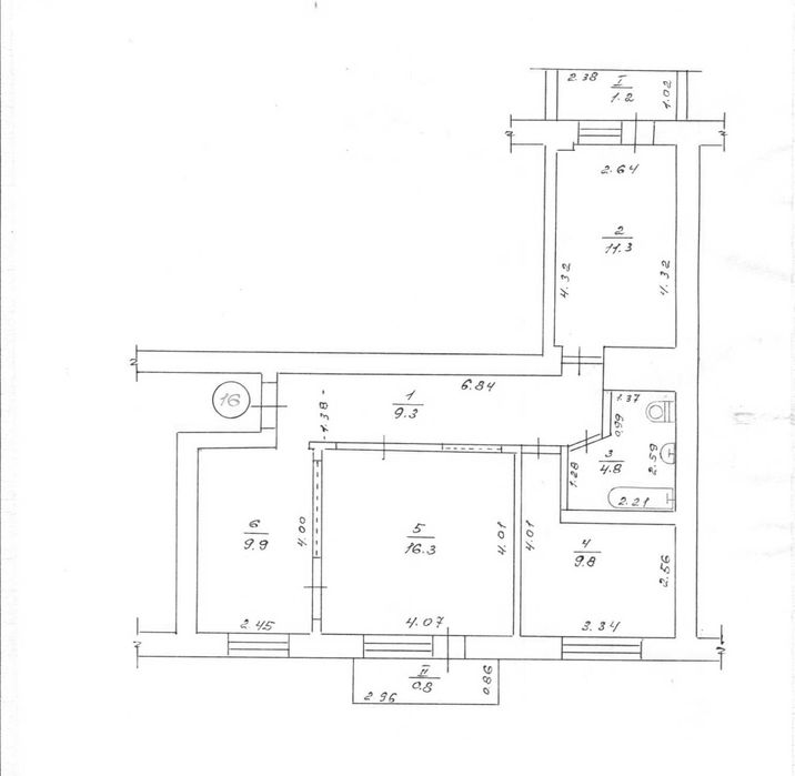 Продаж 3-х кімнатної квартири в центрі м. Сміла з індивід. опаленням