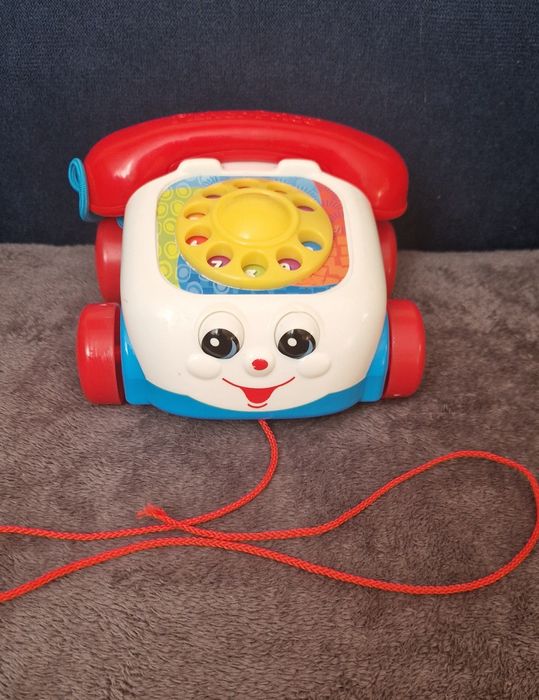 Zabawkowy telefon do ciągnięcia, telefon że słuchawką