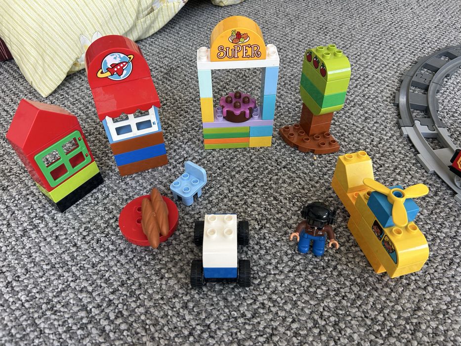Lego Duplo pociag elektryczy, smieciarka, zoo - zestaw xxl