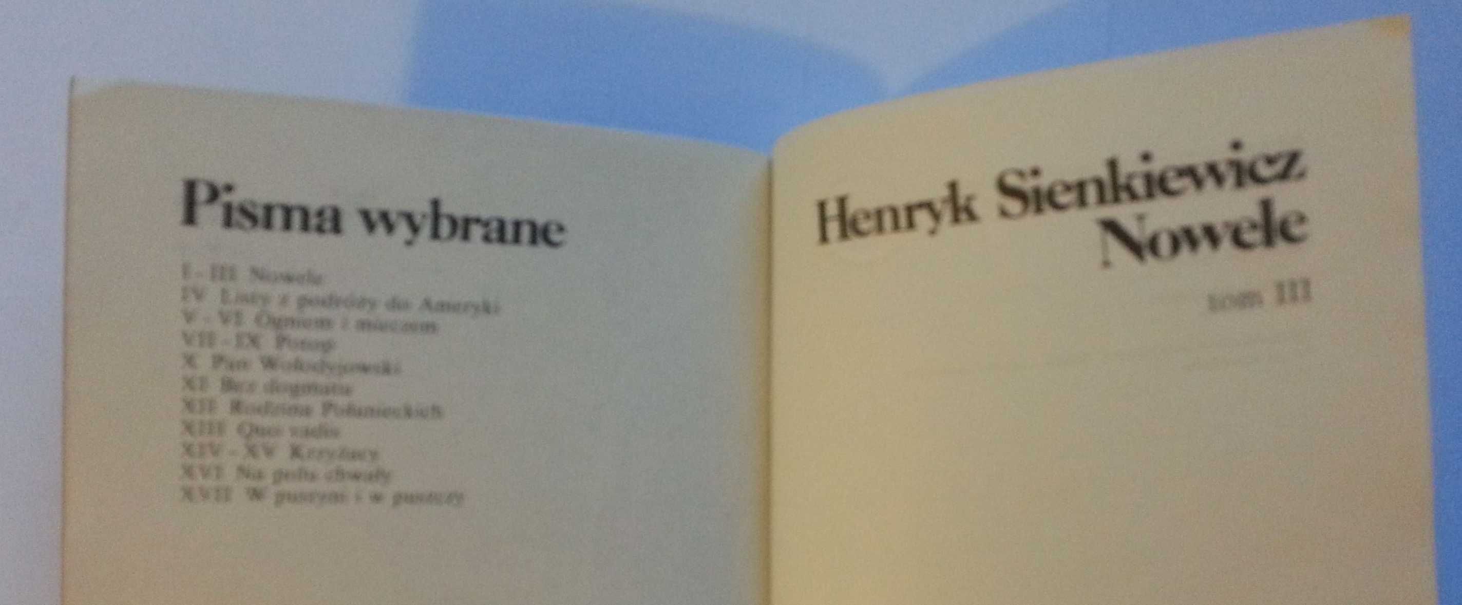 Henryk Sienkiewicz Nowele 3 tomy Janko muzykant Sachem Latarnik