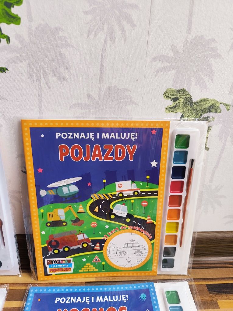 Kolorowanki z farbkami dinozaury kosmos zwierzęta księżniczki
