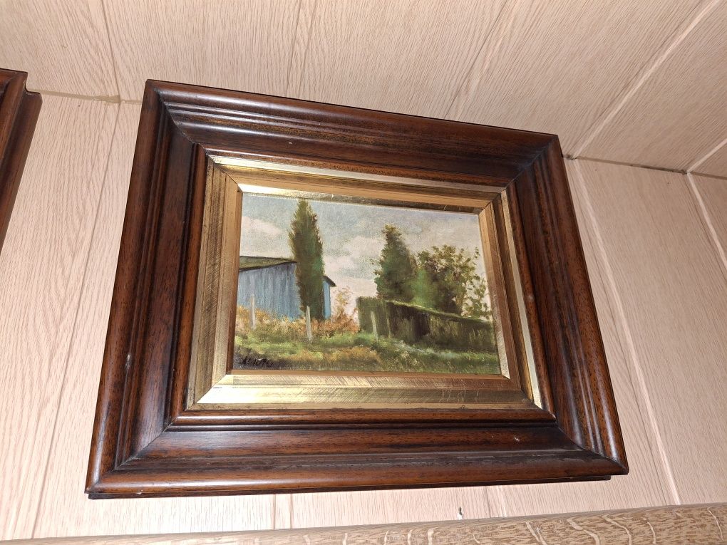 3 quadros óleo paisagens pintor Adjuto