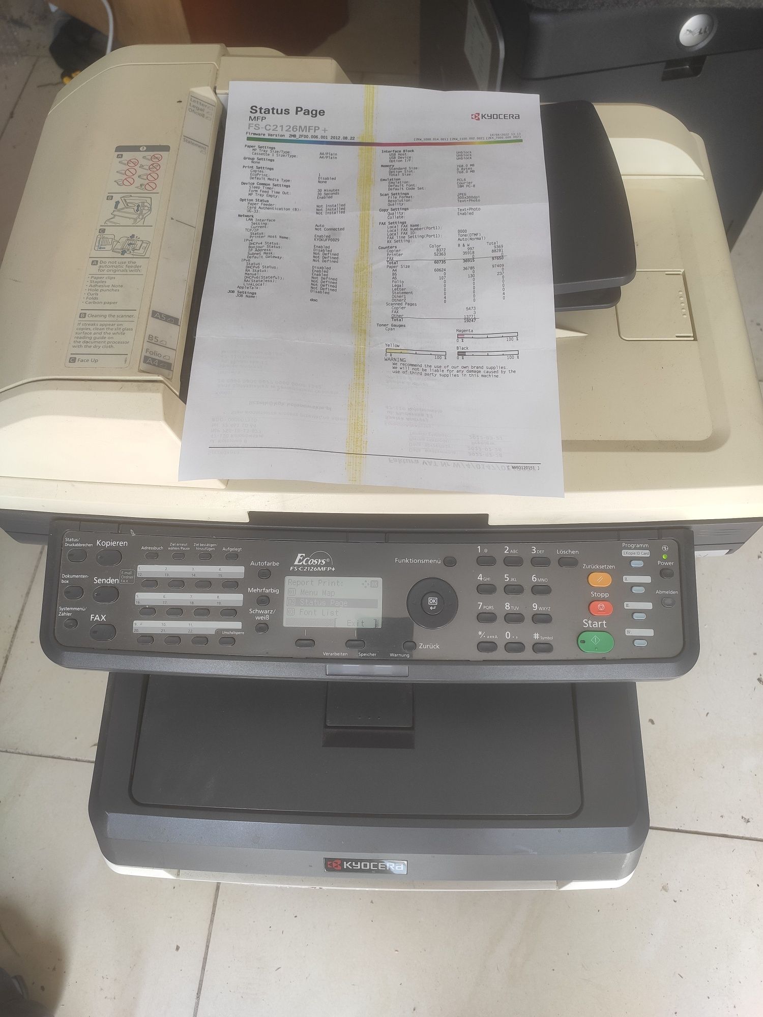 Drukarka laserowa kolorowa Kyocera FS-C2126MFP+