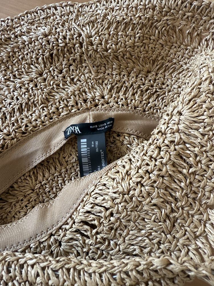 Zara pleciony kapelusz typu Bucket