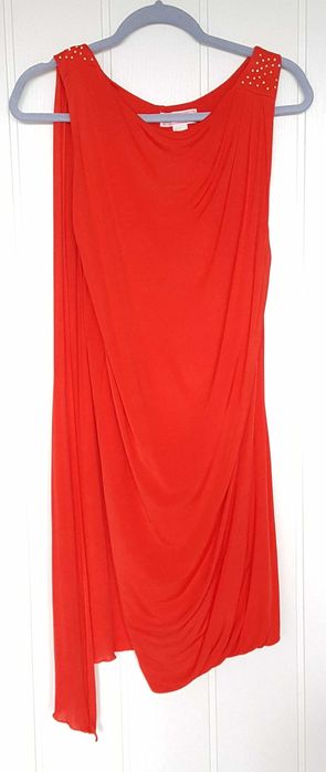 Sukienka H&M Versace 36 S czerwona mini cyrkonie elegancka