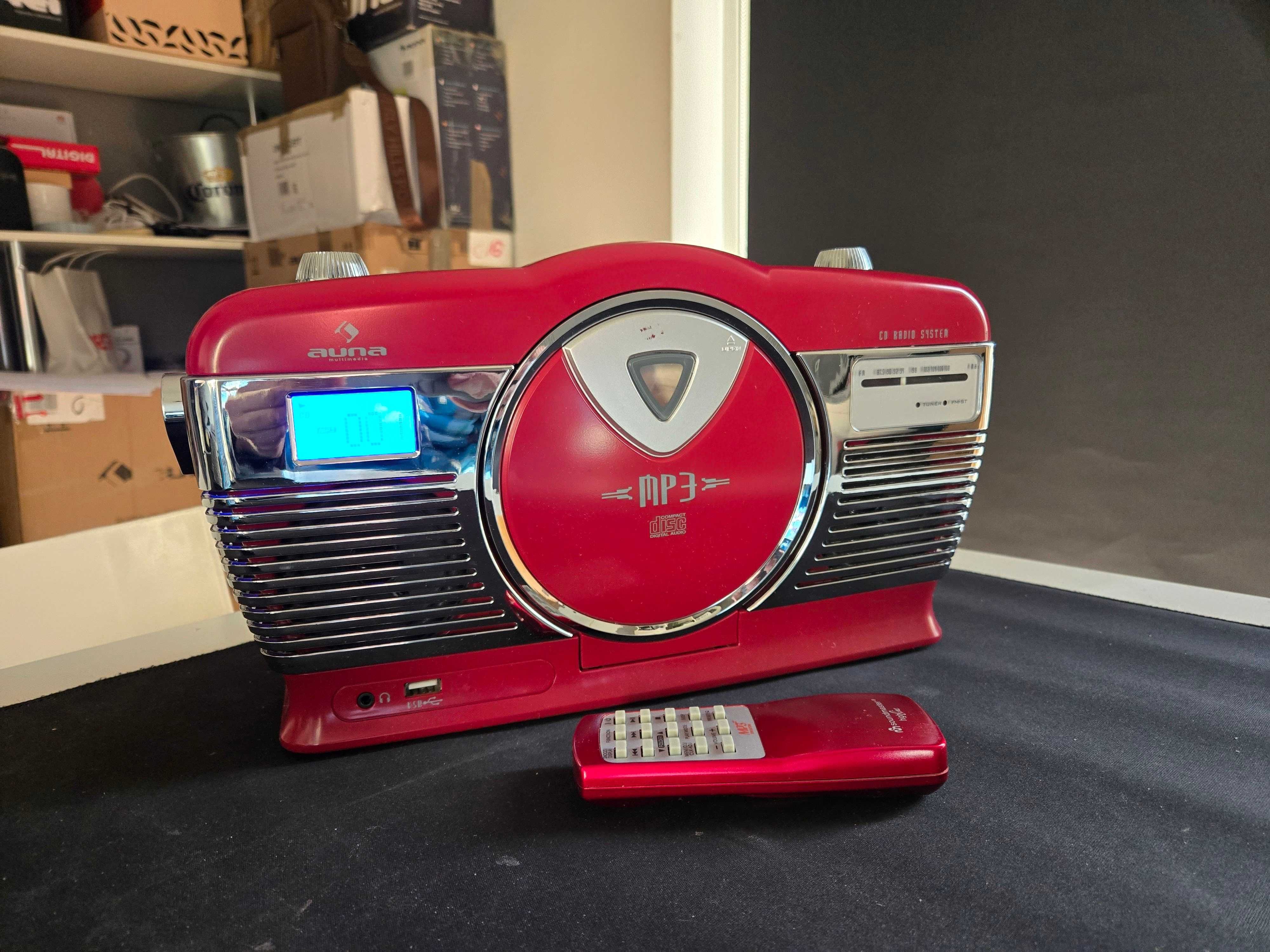 Piękne Przenośne Radio Cd Retro Auna RCD -70 xz8