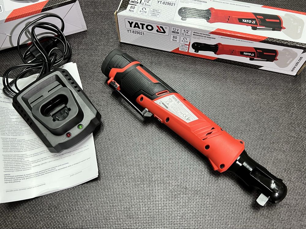 Трещотка аккумуляторная Безщеточная Yato YT-829021 На 80 Нм Комплект