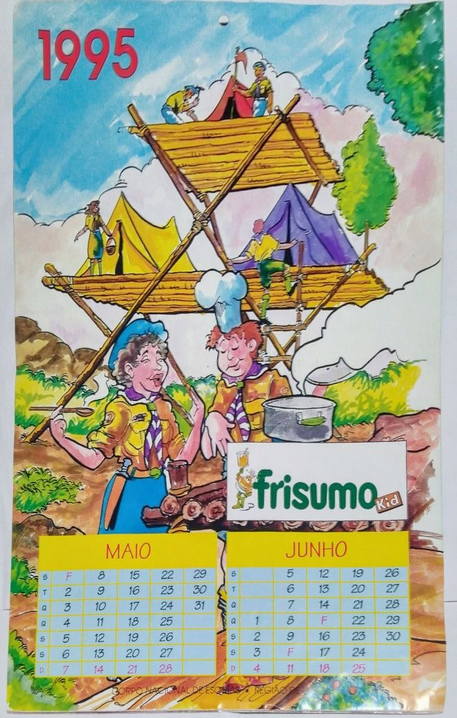 Calendário FRISUMO Kids, ano 1995, A4