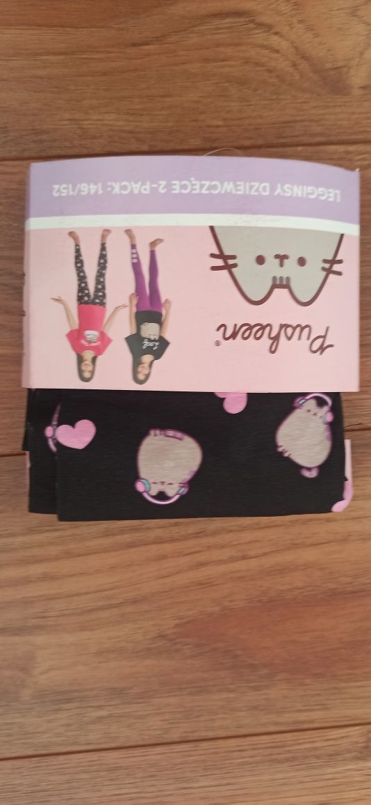 Nowe 2 pary legginsów 146/152 pusheen