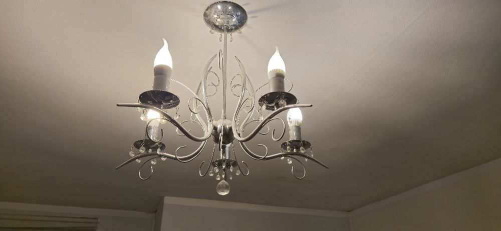 Okazja!Żyrandol kryształowy pięcioramienny + żarówki