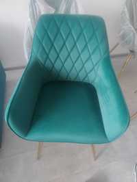 Krzesła nowe butelkowa zieleń-zloto