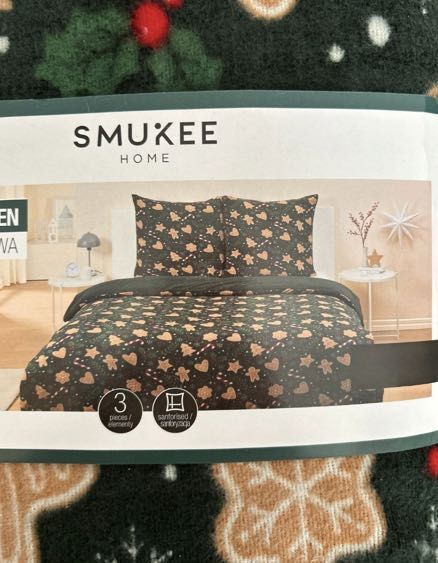 Pościel polarowa Smukee 160x200 świąteczna ciastek pierniczki