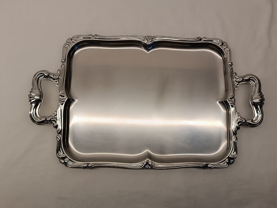 Tabuleiro Bandeja Rectangular em Inox Alessi.