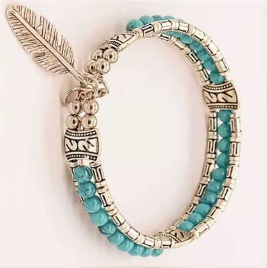 Bransoletka z Turkusem Przepiękna :) Gratisy :) Promocja !:)