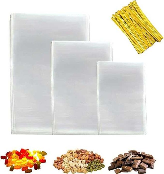 300x Przezroczyste plastikowe torby z Cellophane