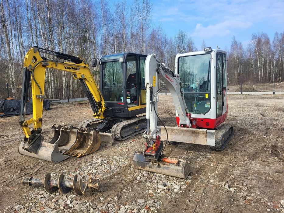 Wynajem minikoparki koparki takeuchi tb216 yanamr sv26 2t 3t