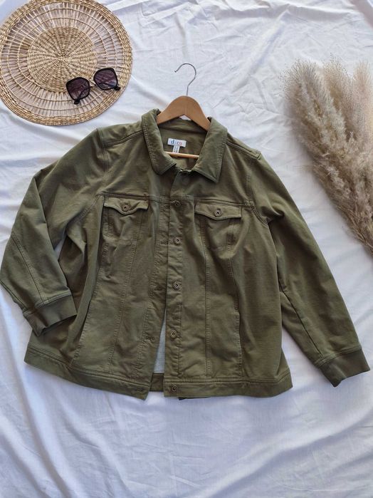 Kurtka koszulowa / bluza khaki oliwkowa bawełniana 3xl oversize