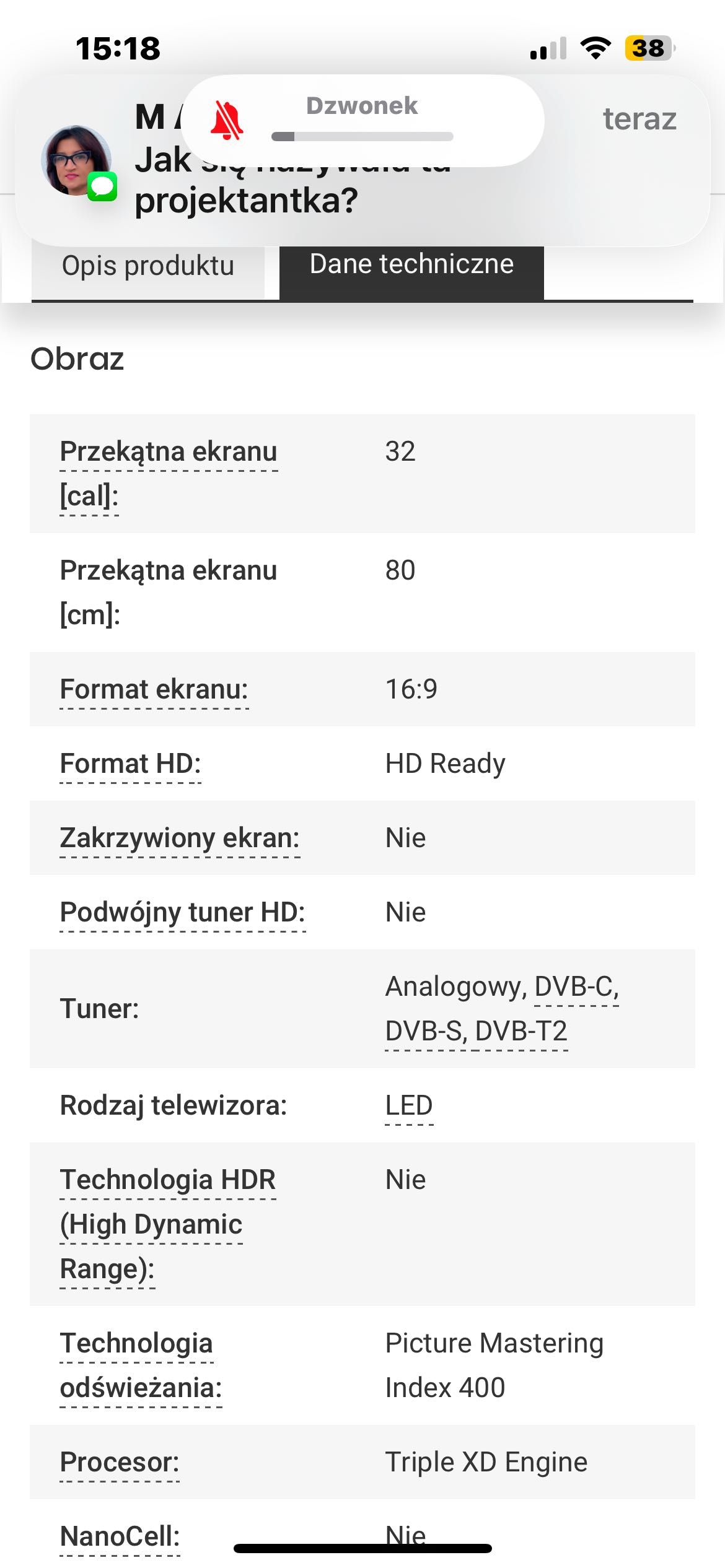 telewizor lg 32LF592U