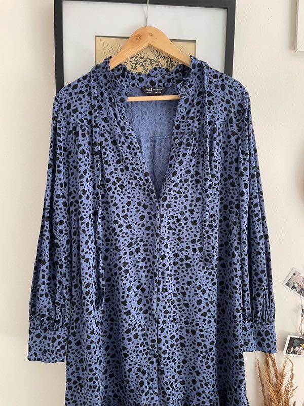 Sukienka panterka Marks&Spencer wiązana XL 42