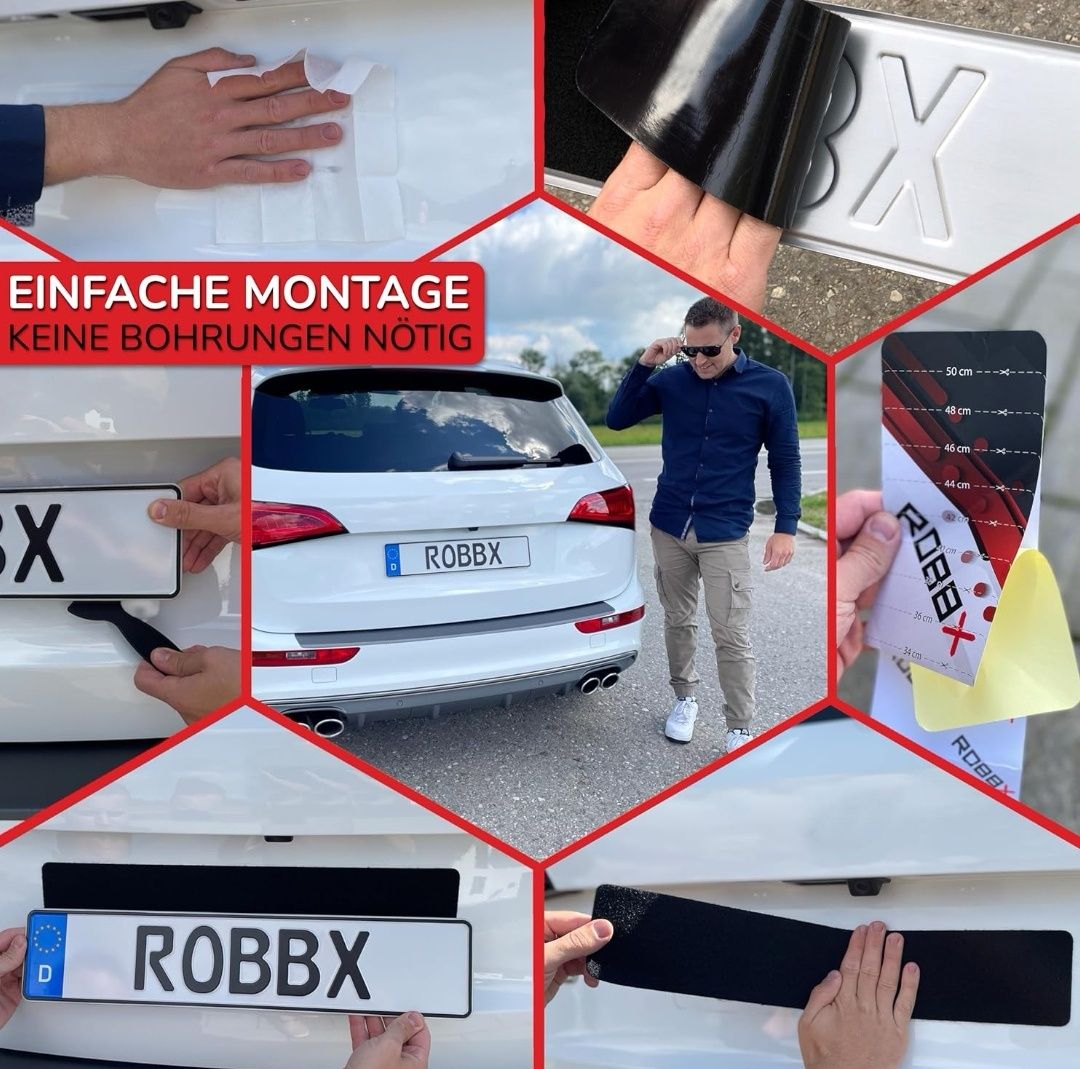 ROBBX 2x Uchwyt na tablicę rejestracyjną na rzep Bezramowy
Wybierz swó