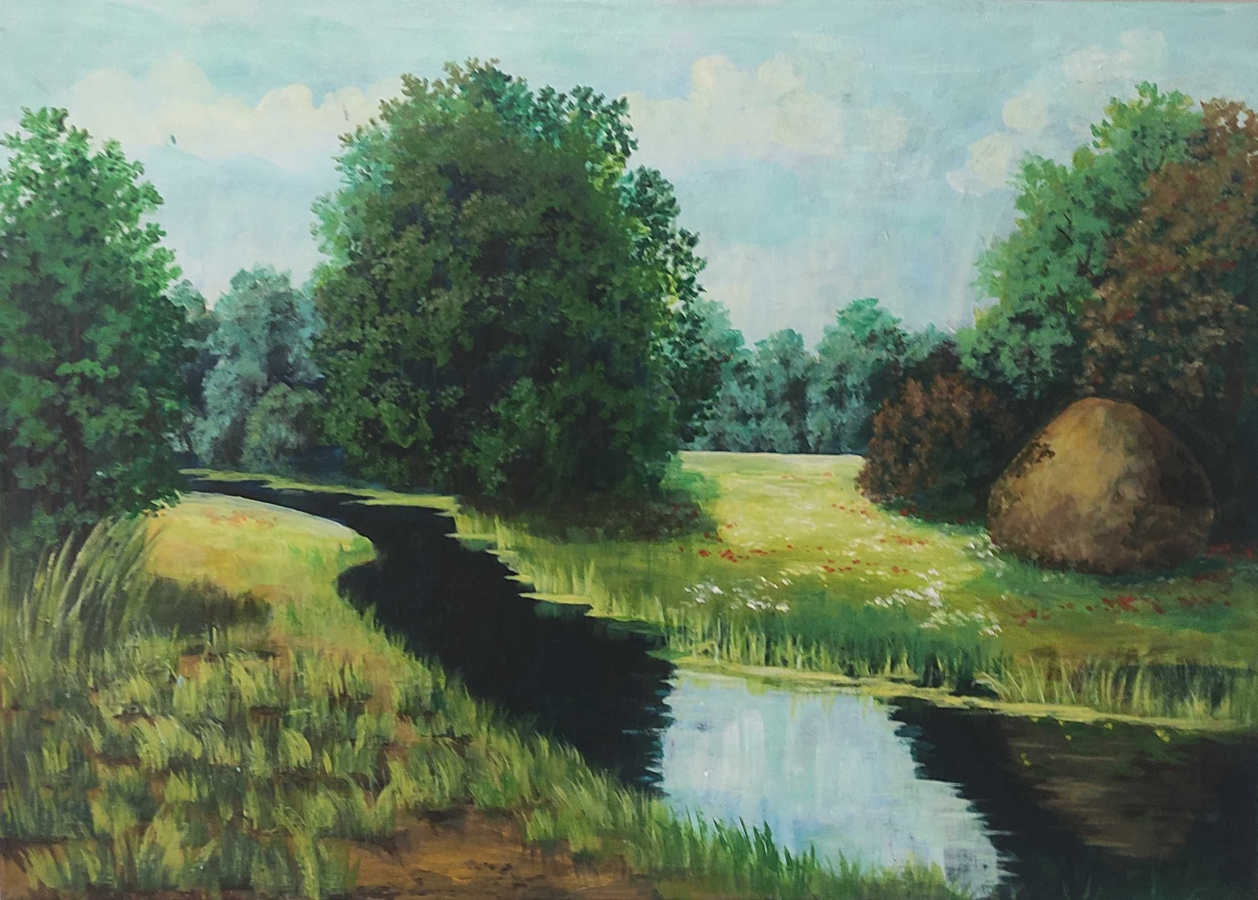 Oryginalny obraz "Natura Latem", akryl, 50x70