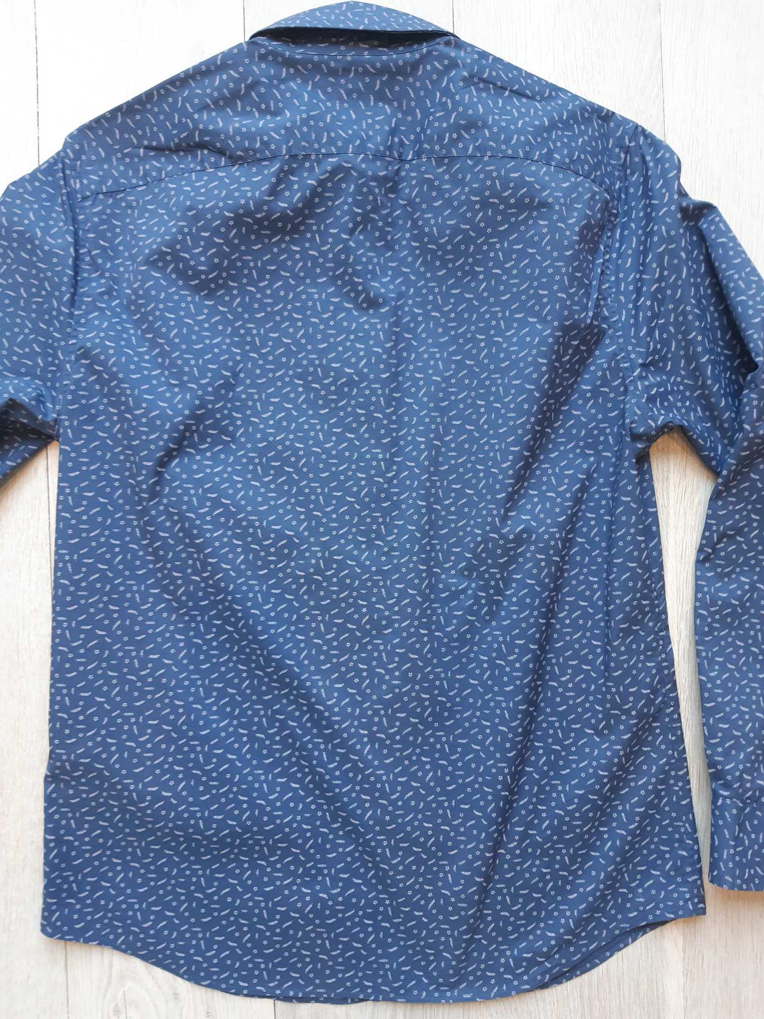 Granatowa koszula slim flex fit Banana Republic, rozm. M, długi rękaw