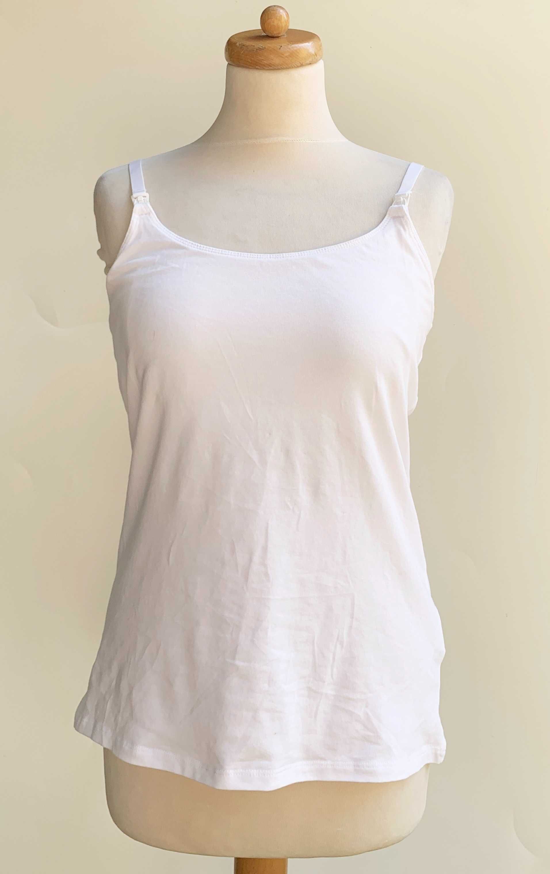 Bluzka Biała H&M Mama M 38 Do Karmienia Koszulka Ciąża