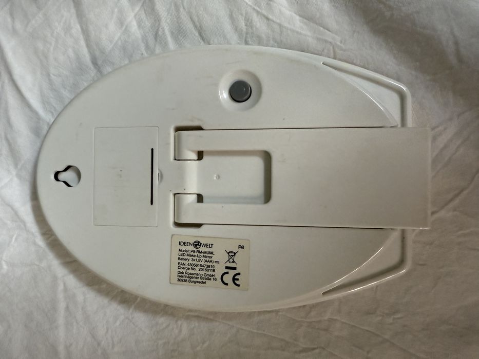 Lusterko podróżne podświetlane ideen welt rossman białe na baterie