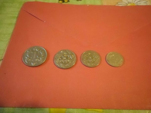 Monety - Niklowe - 1 zł,50 groszy, 20 groszy i 10 groszy.
