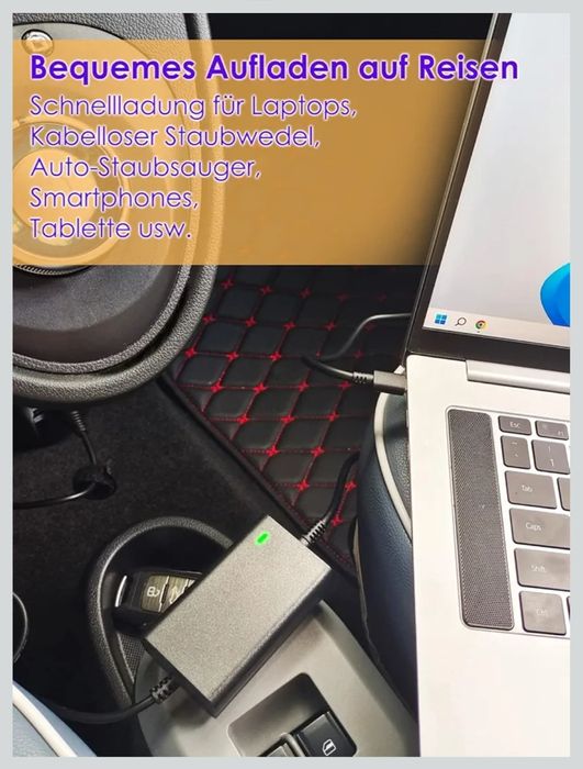 100W 12-24V DC uniwersalny adapter USB-C ładowarka samochod do laptopa