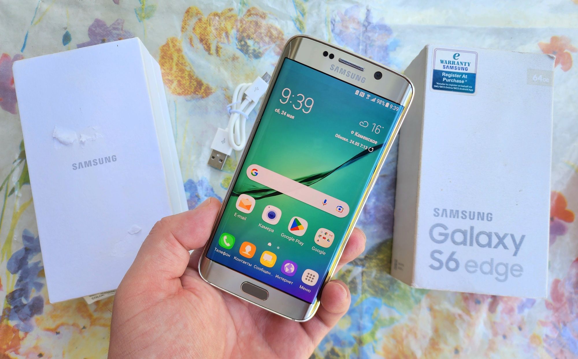 Samsung S6 Edge Gold Platinum.3/64Gb.4G/LTE.Super AMOLED,2560х1440.