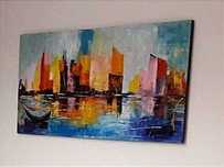Quadro pintado a óleo em tela 140x70 cm