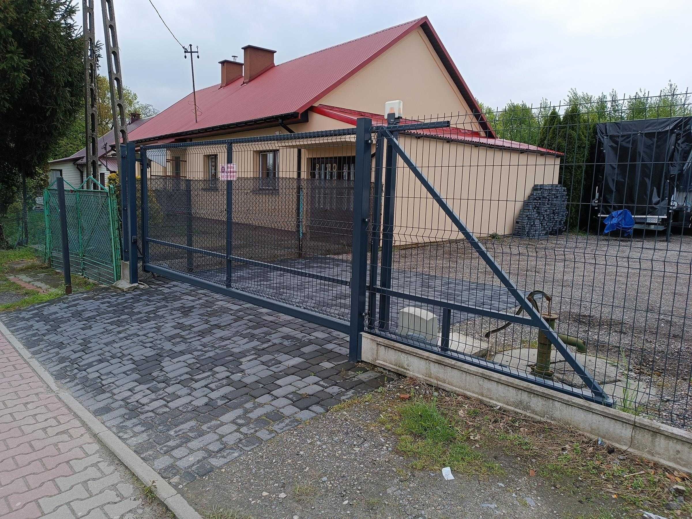 brama przesuwna grafit panelowa ocynk 2 lata +wózki+rolki