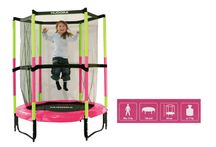 Trampolina HUDORA 140 cm dla dzieci bezpieczna różowa