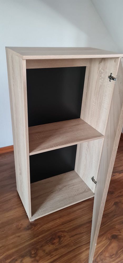 Komplet 2 szafek stojaca oraz wiszaca z polkami 55x32x106