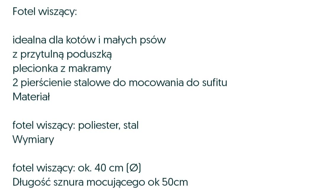 Legowisko dla kota wiszące Zoofari